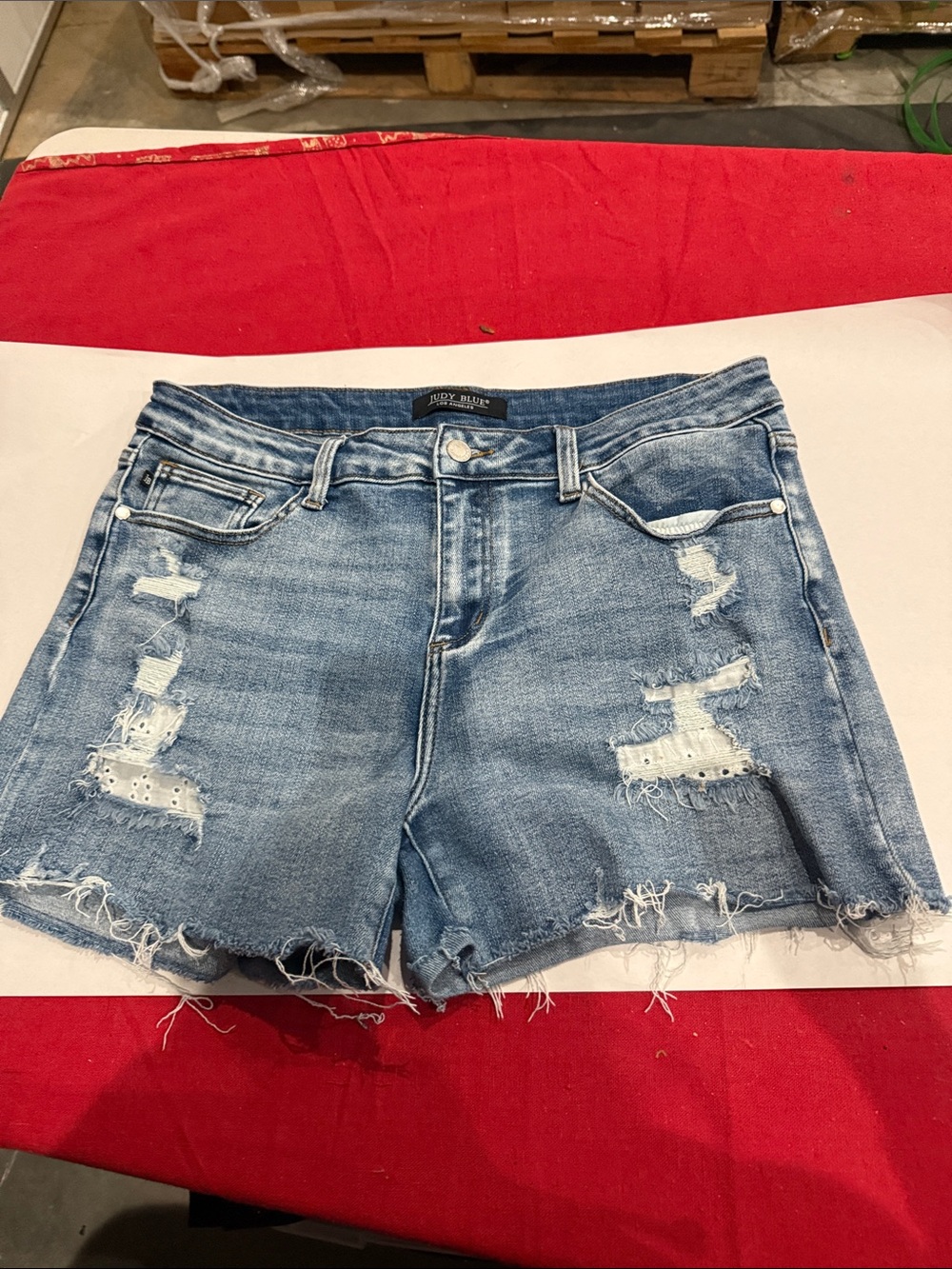 Judy Blue Light Blue Distressed Denim Jean Shorts